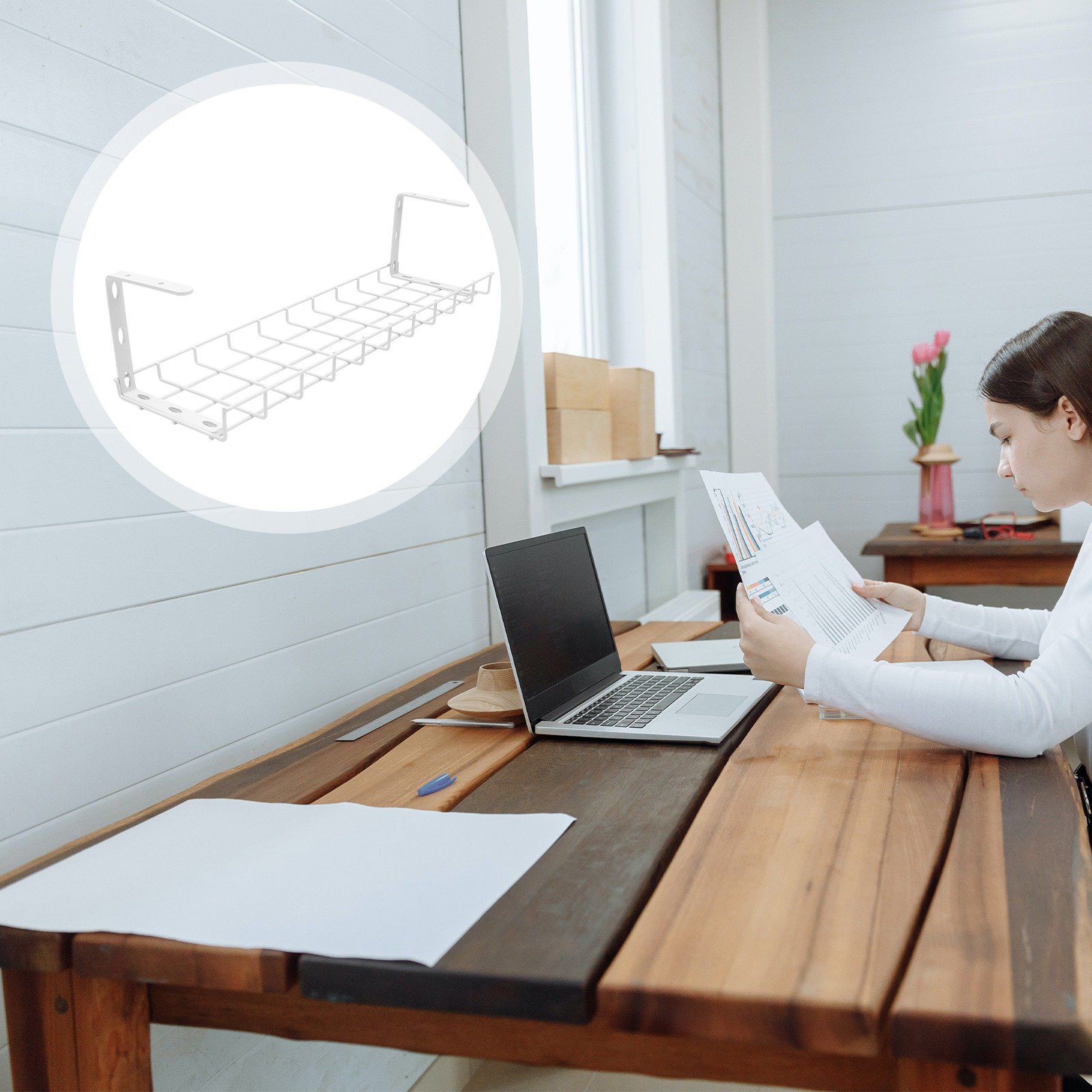 Surge Protector Rack - 1Pcs Under Desk Cable Management Rack