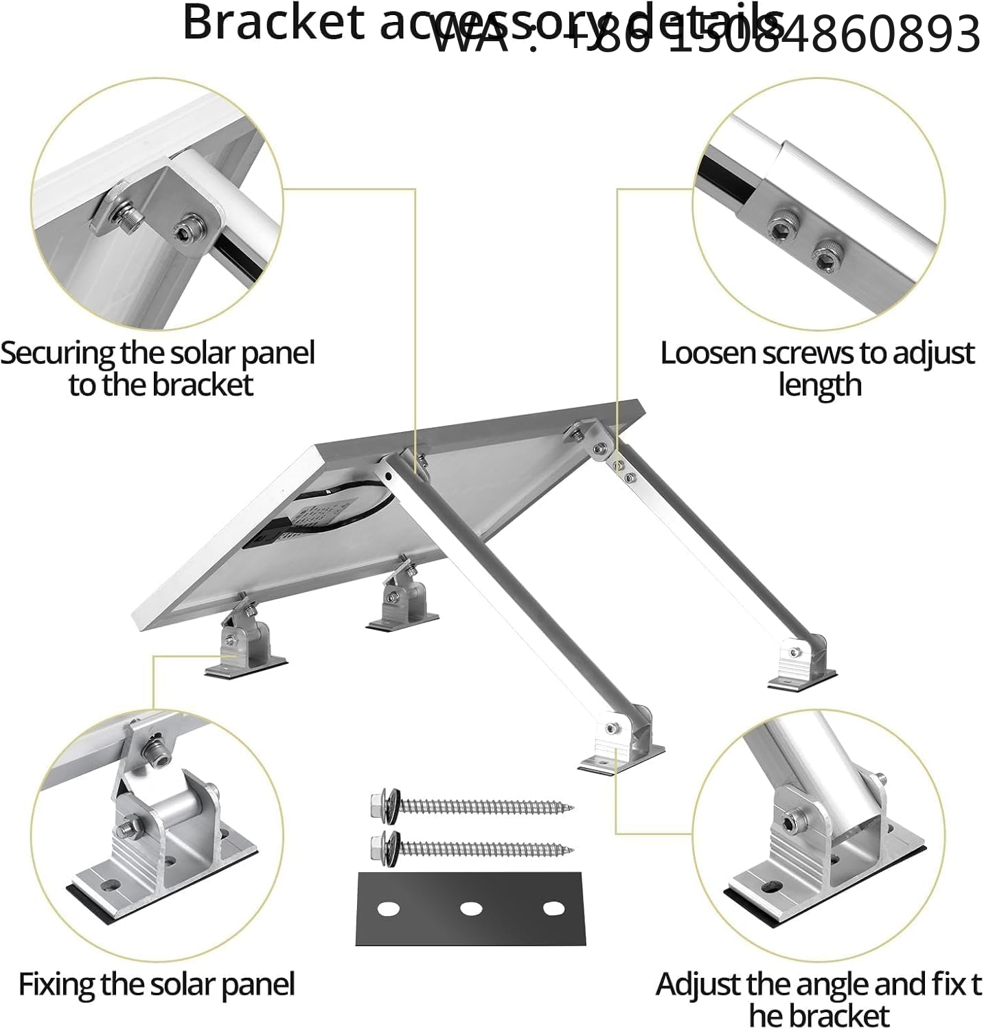 Flat Panel Mount Tilt - Front Rear Leg Adjustable Tilt Aluminum