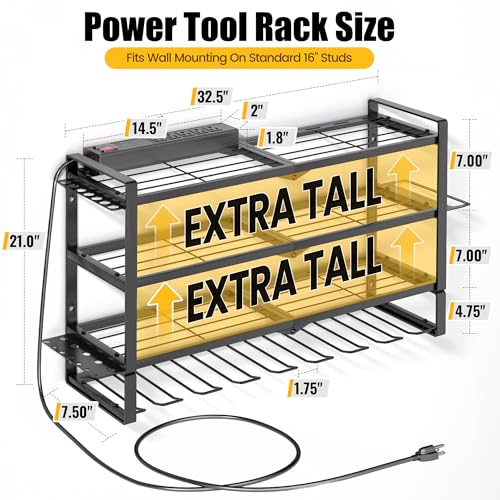 4-Tier Metal Wall-Mounted Tool - Surge Protector Rack 评论和价格