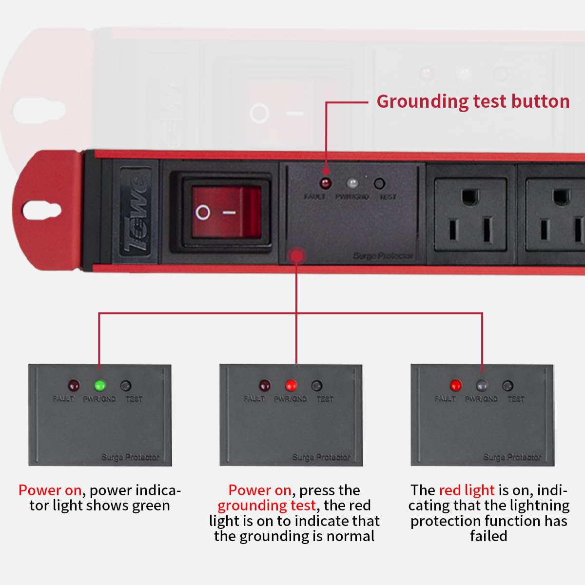 OWE Heavy Duty 7 Outlet Metal  - Surge Protector Rack 评论和价格