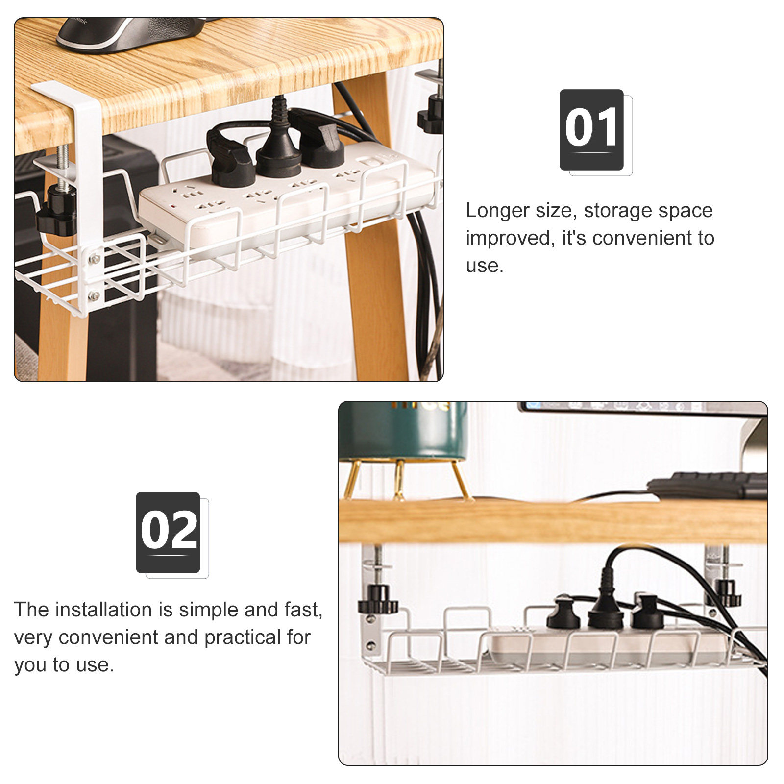 Under Desk Wire Storage Rack H - Surge Protector Rack 评论和价格
