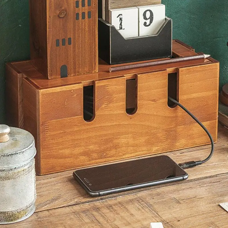 Wood Cable Organizer Box for E - Surge Protector Rack 评论和价格