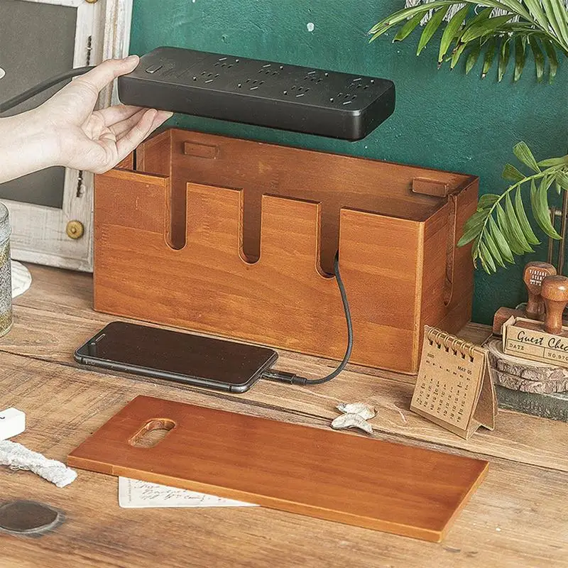 Wood Cable Organizer Box for E - Surge Protector Rack 评论和价格