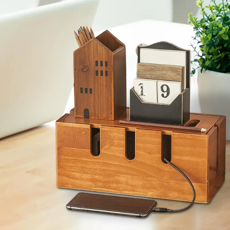 Wood Cable Organizer Box for E - Surge Protector Rack 评论和价格