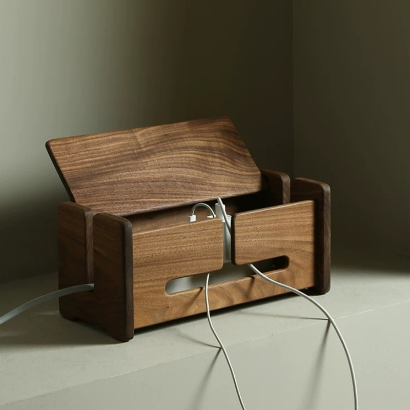 Black Walnut Flip Cover Cable  - Surge Protector Rack 评论和价格