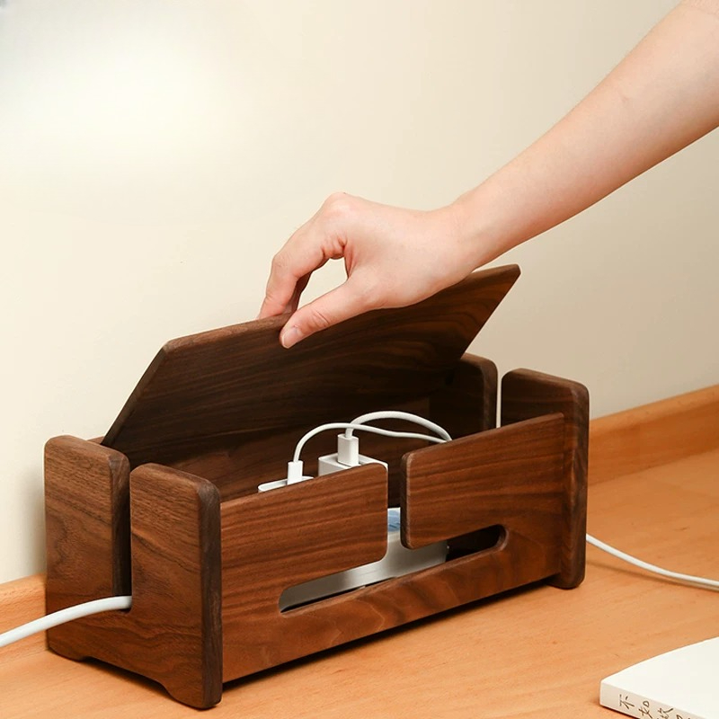 Black Walnut Flip Cover Cable  - Surge Protector Rack 评论和价格