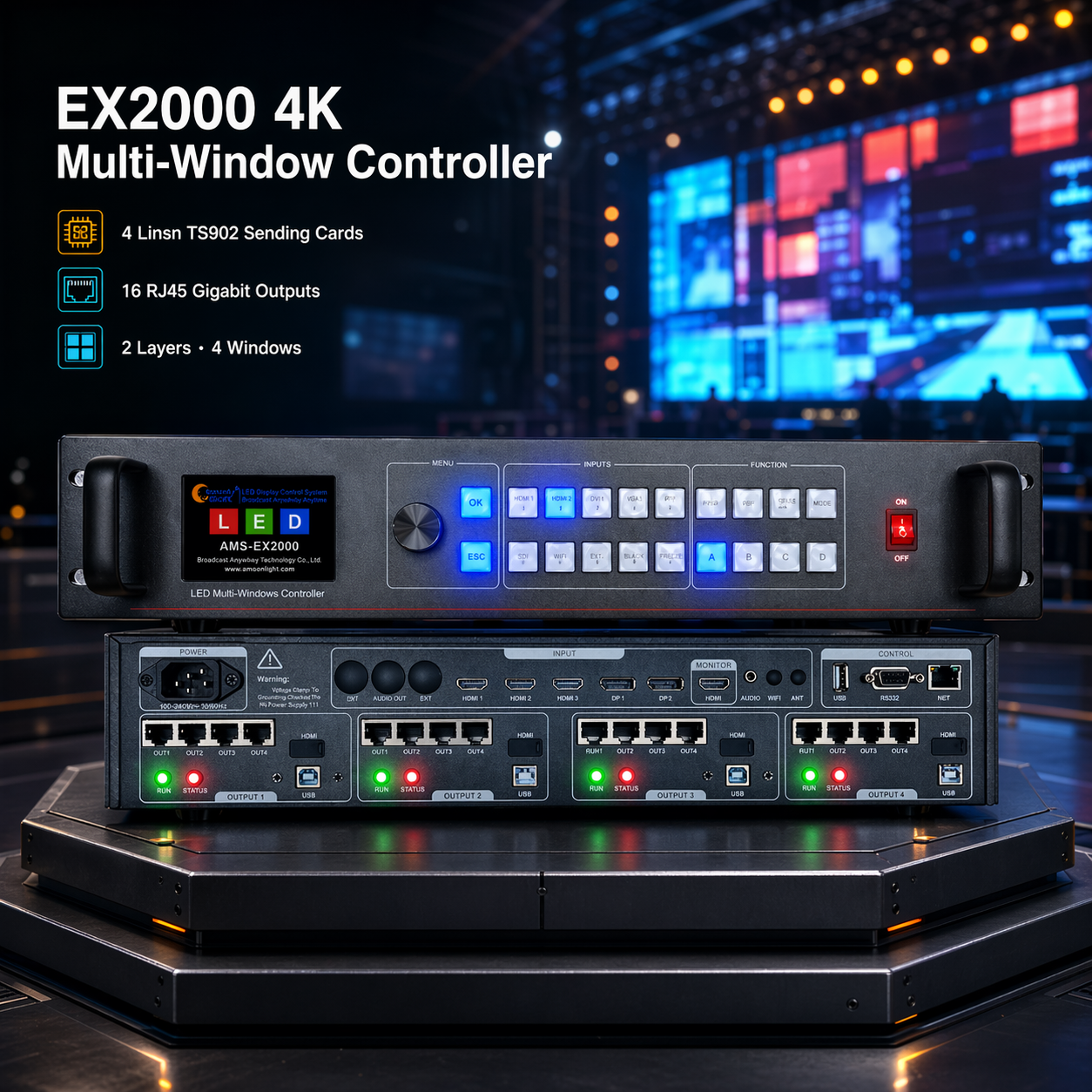4K Multi Window LED Video Cont - Presentation Remote Laser 评论和价格